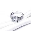 クラスターリングTIANYU GEMS 2CT 1CT MOISSANITE HAカットダイヤモンドシルバーUプロング設定