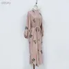 Casual Dresses Runway Fashion Designer Broderi Holiday Dress for Women 2023 O-Neck Långärmad Loose Party Vestidos