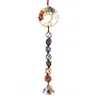 Colorful stone Seven color crystal original stone hand woven pendant Natural stone life tree car hanging Dream pendant