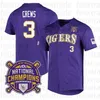 3 Dylan Crews 3 Dylan Crews LSU Tigers Beyzbol Forması 2023 Kolej Dünya Serisi Şampiyonlar Paul Skenes Guidry Alex Bregman Aaron Nola Jake Fraley Gavin Dugas