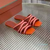 Women Summer Slippers Luxury Designer Genuine Leather Slippers Low Heels Weave Hollow Slides Runway Outfit Party Dress Shoes Female Shoes 2023