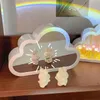 Decorative Objects Figurines INS Handmade DIY Cloud Tulip Mirror Small Night Light INS Girl Heart Living Room Desktop Decoration Birthday Gift Holiday Gift 230627