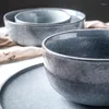 Tigelas Tigela de Sopa de Cerâmica Utensílios de Mesa de Macarrão de Arroz para Uso Doméstico Retrô Recipiente de Grande Capacidade Simples Bandeja de Salada de Frutas 1pcs