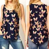 Women's Blouses 2023 Summer Sleeveless Fashion Sexy Vest Women Butterfly Print Tank Cute Top For Girl Ladies Chiffon Blouse