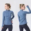 Lulu Zdefiniuj kurtkę jogi szczupła kurtka z logo fitness Autumn Solid Oddychający lustatnia gym gym sportowy bluzy