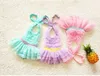 Pyjamas Princess Style Kids Girls Swimming Bowknot Dress Hat Badkläder Summer Beach Wear Dance Costumes Swimsuit SA4009 230628