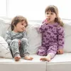 Pyjama de maison de dessin animé, ensemble de sous-vêtements en pur coton, vêtements pour garçons et filles, pantalons d'automne, vêtements congelés à manches longues pour enfants