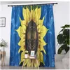 Curtain Custom Blue Sunflower Curtains 3D Blackout For Living Room Bedding Drapes Cotinas Para Sala