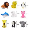 Eraser 60Pcs Cute Animal Pencil Erasers For Kids Birthday Party Favor kindergarten Student Prize Stationery Treasure Box Pinata Filler