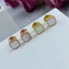 Klassische Mini-Ohrstecker mit 4/vierblättrigem Kleeblatt, kleine Ohrstecker für Damen, 18 Karat Gold, Perlmutt, Designer-Ohrringe für Damen, Verlobung, Geburtstag, Geschenk, Schmuck, hohe Qualität, mit Box