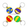 Keychains Lanyards Wholesale 40 Style Pu Basketball 3D Sports Player Ball Key Chains Mini Souvenirs Keyring Gift For Men Boys Fans DHU03