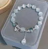 Bärade designarmband stjärna fjäril Opal Aquamarine Moonstone Crystal Womens Armband för Girl Ladies Luxury Elastic 8mm Bead Cha Otvjy