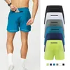 2024 Lululy Lemen Männer Shorts Yoga Outfit Shorts Sommer Fitness Bodybuilding Running Male Short Pant Knie Länge Atmungsfreie Mesh Sportswear Designer Strand Pant