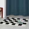 Carpet Retro Tufting Bathroom Mat Nordic Grids Floret Bathmat Soft Rug Fluffy Tidy Carpet Floor Safety Pad Aesthetic Home Room Decor 230627