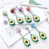 Porte-clés Longes 4 Styles Dessin Animé Fruits Porte-clés Mignon Avocat Chili Maïs Légumes Pour Femmes Hommes Porte-clés Anneau De Voiture Bijoux Gi Dhnsv