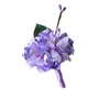 Decoratieve Bloemen 7 Kleur Boutonniere Bruidegom Stalknecht Man Rose Bruiloft Bloem Boeket Accessoires Prom Party Pak Decoratie