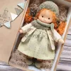 Stuffed Plush Animals 30cm Handmade Plush Doll Waldorf Doll Soft Stuffed Cotton Doll With Golden Curly Hair Plush Fabric Toys With Full Clothes Set J230628
