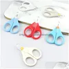 Party Favor Baby Handwork-Scissors babys Short Mouth Nail-Scissors Kids Nails Clippers Safety Care Round Head Scissors T9I002072 DRO DHO9Y