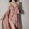 Vêtements de nuit pour femmes mariée demoiselle d'honneur robe de mariée Satin Kimono Sexy pyjamas tentation pur désir jarretelle chemise de nuit