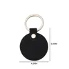 Leather Keychains DIY Blank Round Heart Keychain Car Keyring Key Chain