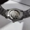 Herenhorloge groen Azië 2813 automatisch uurwerk glazen bodem stalen band polshorloges 40 mm horloges