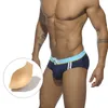 Mannen Badmode Sexy Heren Zomer Strand Pouch Pad Zwembroek Lage Taille Bikini Slips Mannelijke Polyester Sneldrogende Sport surf Badpak 230627