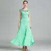 Vêtements de scène 3 couleurs vert robe de bal femme Foxtrot valse robes dame danse espagnol Flamenco danse B-6182