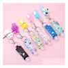 Sleutelhangers Lanyards Pu-leer Kinderen Cartoon Handdesinfecterend fleshouder Bedrukte hoes Sleutelhanger Ontsmettingsmiddel Tvormige tas Hanger Dhghx