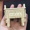 Väskor Jinhao Golden Metal Fountain Pen Case Display Stand Holder Roller Pen Pencil Case Pen Bag 3D Präglad Noble Collection Gift