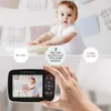 Monitor de bebê de tela grande de 3,5 polegadas com visão noturna infravermelha, monitor colorido de vídeo sem fio com canção de ninar, câmera remota de pan-tilt-zoom L230619