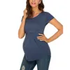 Maternity Tops Tees Summer Maternity Tops Women Pregnancy Short Sleeve T-Shirts Casual Tees for Pregnant Elegant Ladies Folds Top Women Clothes 230628 230628