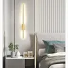 Lampa ścienna 80 cm nordyc nowoczesne proste lampy LED długie paski światło salonu sofa sofa w tle sypialnia nocna