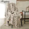 Blankets REGINA Thick Winter Warm Throw Blanket Three Color Jacquard Elegant Stripe Edge Delicate Leopard Knitted Bed Cozy Plaid 230626