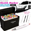 İşaretçiler Touchnew 30/40/60/80 Molor Art Marker Set Çift Uçlar Artisr Çizim Tasarım İşaretçisi Kalem Malzemeleri için Alkol Tabanlı İşaretler