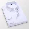 Chemises habillées pour hommes hommes couleur unie chemise d'affaires mode décontracté mince blanc à manches longues chemise mâle marque vêtements 230628