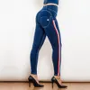 Shascullfites melodia cucitura jeans abbracci che allungano jeans skinny con scrunch stripe stripe stripe jeggings jeggings a vita alta jeans jeans