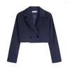 Vestes pour femmes Blazers Femmes Minimaliste Élégant Recadrée Ol High Street Printemps Ulzzang Loisirs Classique Outwear À La Mode Solide Costume Top Coat