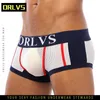 Underpants ORLVS Men Underwear Boxer Breathable Cueca Male Pantie 2 Color Boxershorts U Pouch Design Blue OR92