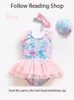 Costumi da bagno 2021 New Girl Baby Mermaid Costume da bagno Princess Fashion Cartoon Fish Sca Print Balt Dance One Piece Bambini Paillettes Tul Costumi da bagno HKD230628