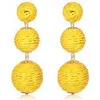 handmade bohemian boho beach raffia balls beads pendant drop earrings women ball dress party jewelry earring