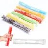 Glassverktyg C2 200st Popsicle Mögel Väskor engångsgodis Tube Rube Zip Lock Pouch Freeze Pops Yogurt Bag 230627