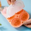 Vassoio per cubetti di ghiaccio rosa 3D Stampo per cubetti di ghiaccio per congelatore in silicone a rilascio facile da 2 pollici Stampo per cubetti di ghiaccio per cocktail Succo di whisky