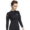 Women's Swimwear Women's 2MM Neoprene Wetsuit Top Split Long Sleeve Warm UV Protection Water Sports Surfing Snorkeling Jacket