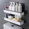 Badezimmerregale, Toilettenlager, Schrankregal, Wandaufhängung, Lochfrei, multifunktionales Artefakt oben, weißer Regal-Organizer xcascc 230627