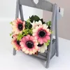 Decorative Flowers Pastoral Fresh Artificial Retro Sun Small Daisy Silk Home Desktop Decoration Ornaments Plant Bouquet