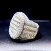 Bagues de bande Pass Diamond Tester Hip Hop Argent avec Baguette Vvs Moissanite Hommes Bague Glacée