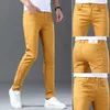 Designer di jeans da uomo High end autunno nuovi jeans da uomo marchio di moda slim fit in cotone elastico Pantaloni di lusso leggeri cachi 1I9L