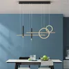 Chandeliers Modern Rings Chandelier Gold LED Dining Room Crystal Long Restaurant Coffee Shop Bar Luxury Decor Foyer Light