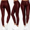 Leggings femininas de inverno em couro plutônio, sexy, emagrecedoras, pretas, cintura alta, elásticas, básicas, macias, finas, de lã, quentes para mulheres