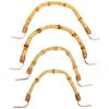 Conjuntos de louças 4 peças de chaleira de bambu com cabo de aço inoxidável bule de chá de madeira cerâmica tampa de panela